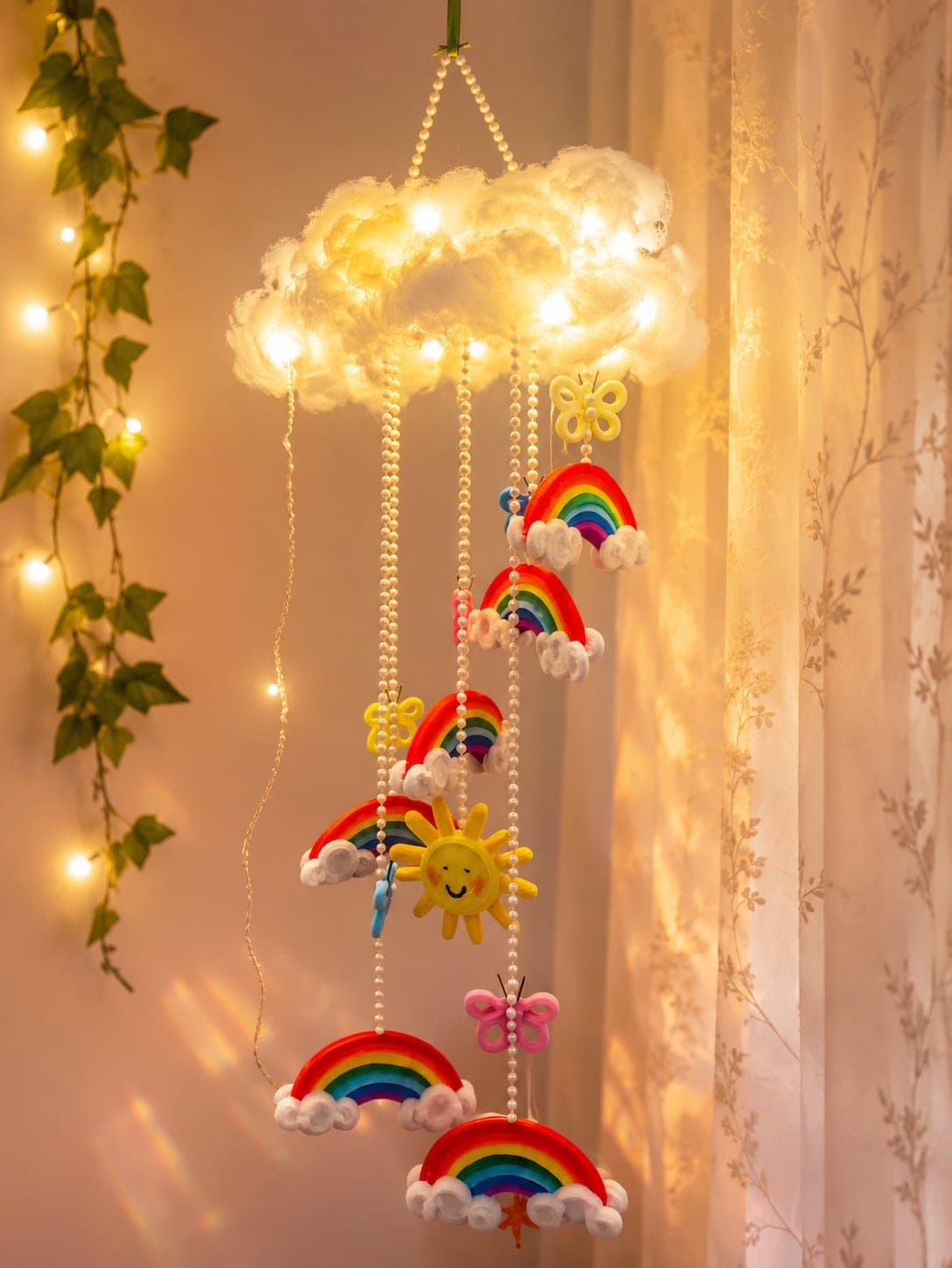 Rainbow Cloud LED Wind Chime 🌈☁️✨