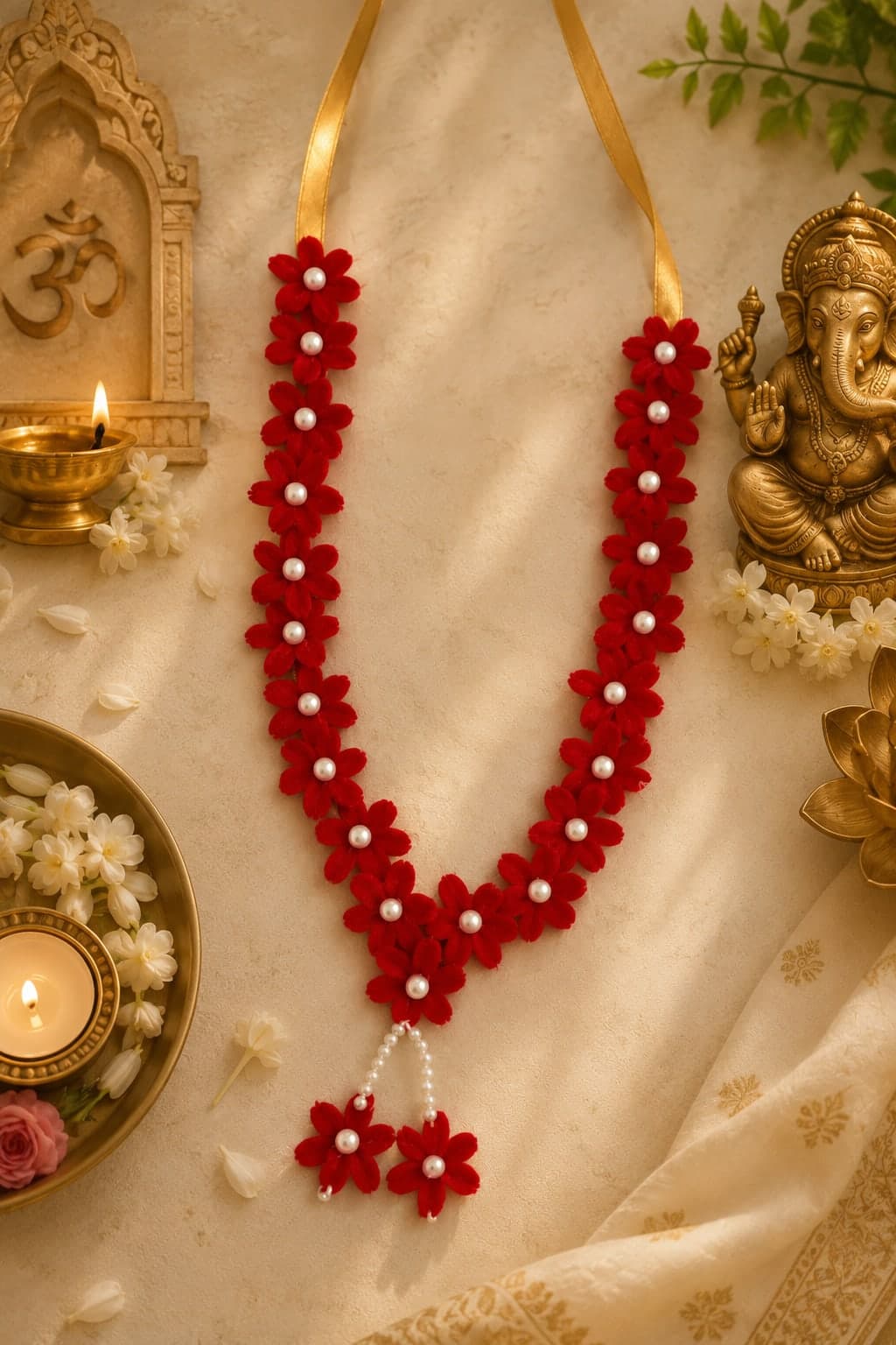 21 Pushp Moti Mala - Red