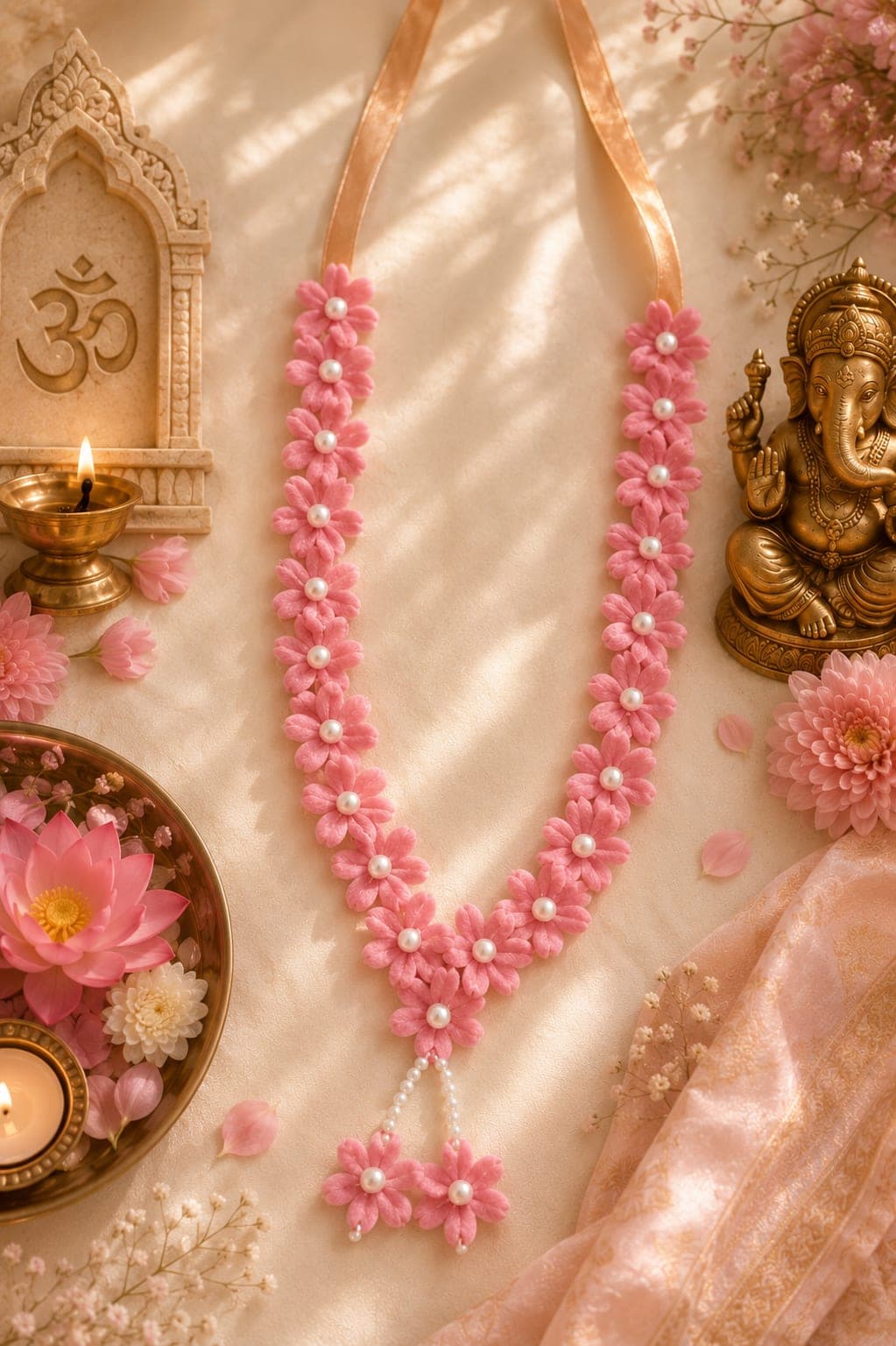 21 Pushp Moti Mala - Pink